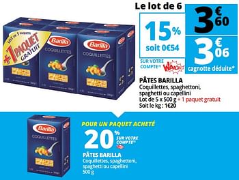 Promotions Pâtes barilla - Barilla - Valide de 14/02/2018 à 20/02/2018 chez Auchan Ronq