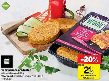 Promotions Carrefour veggie indische tofuburgers - Produit maison - Carrefour  - Valide de 14/02/2018 à 19/02/2018 chez Carrefour