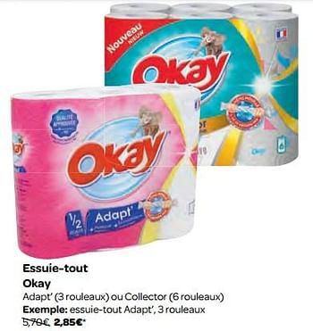 Promotions Essuie-tout okay - Produit maison - Okay  - Valide de 14/02/2018 à 26/02/2018 chez Carrefour
