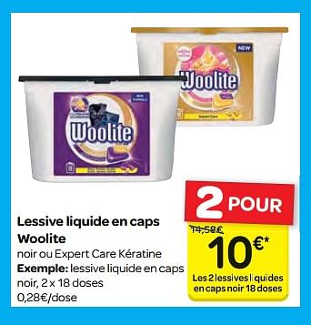 Promotions Lessive liquide en caps woolite - Woolite - Valide de 14/02/2018 à 26/02/2018 chez Carrefour