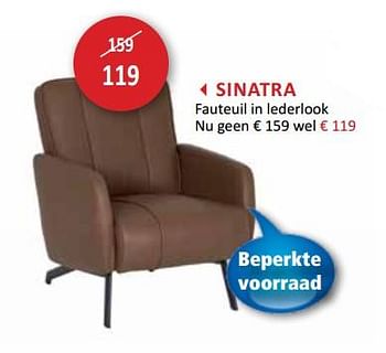 Promotions Sinatra fauteuil in lederlook - Produit maison - Weba - Valide de 14/02/2018 à 13/03/2018 chez Weba