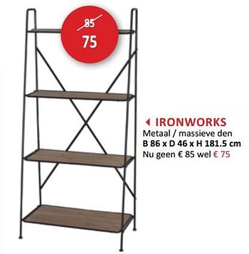 Promoties Ironworks rek - Huismerk - Weba - Geldig van 14/02/2018 tot 13/03/2018 bij Weba