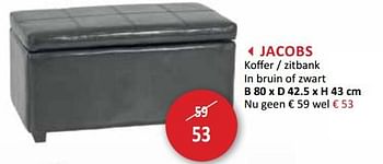 Promoties Jacobs koffer - zitbank - Huismerk - Weba - Geldig van 14/02/2018 tot 13/03/2018 bij Weba