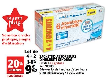 Promoties Sachets d`absorbeurs d`humidité sekobag - Seko - Geldig van 14/02/2018 tot 20/02/2018 bij Auchan