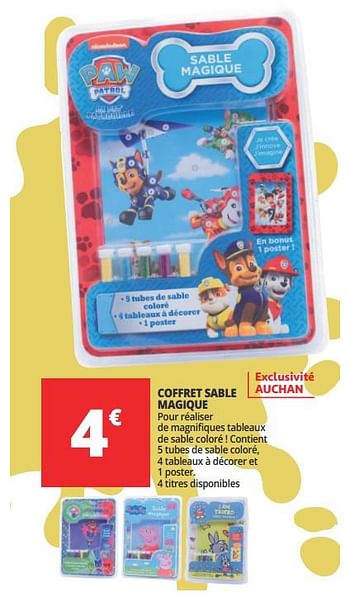 Promotions Coffret sable magique - Produit Maison - Auchan Ronq - Valide de 14/02/2018 à 20/02/2018 chez Auchan Ronq