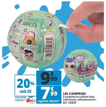 Promoties Lol 5 surprises - Huismerk - Auchan - Geldig van 14/02/2018 tot 20/02/2018 bij Auchan