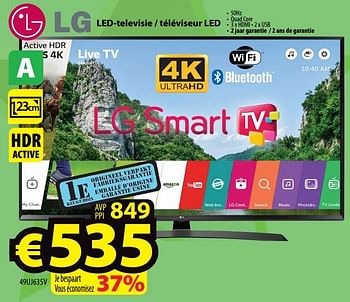 Promoties Lg led-televisie - téléviseur led 49uj635v - LG - Geldig van 15/02/2018 tot 21/02/2018 bij ElectroStock