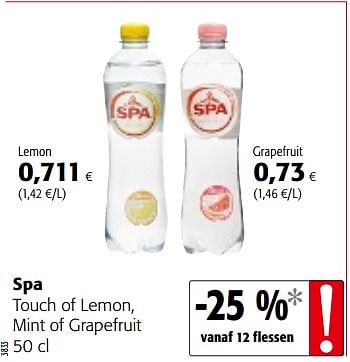 Promoties Spa touch of lemon, mint of grapefruit - Spa - Geldig van 14/02/2018 tot 27/02/2018 bij Colruyt