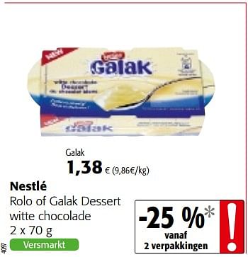 Promotions Nestlé rolo of galak dessert witte chocolade - Nestlé - Valide de 14/02/2018 à 27/02/2018 chez Colruyt