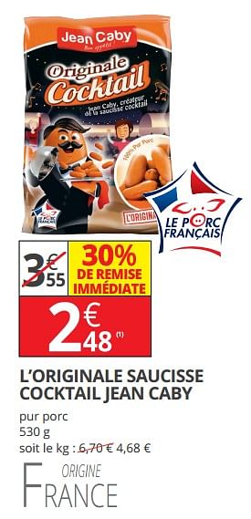 Promotions L `originale saucisse cocktail jean caby - Jean Caby - Valide de 14/02/2018 à 25/02/2018 chez Auchan Ronq