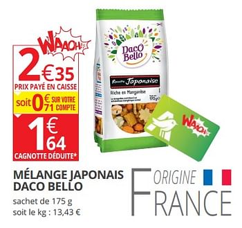 Promotions Mélange japonais daco bello - Daco Bello - Valide de 14/02/2018 à 25/02/2018 chez Auchan Ronq
