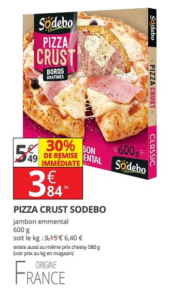 Promotions Pizza crust sodebo - Sodebo - Valide de 14/02/2018 à 25/02/2018 chez Auchan Ronq