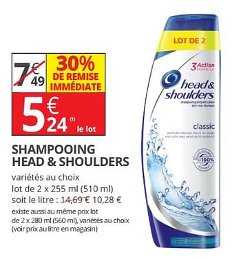 Promoties Shampooing head + shoulders - Head & Shoulders - Geldig van 14/02/2018 tot 25/02/2018 bij Auchan