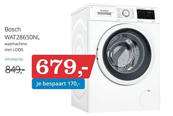 glans Artefact Avonturier Bosch Bosch wat28650nl wasmachine met i-dos - Promotie bij Bol.com