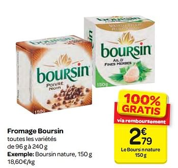 Promotions Fromage boursin - Boursin - Valide de 14/02/2018 à 26/02/2018 chez Carrefour