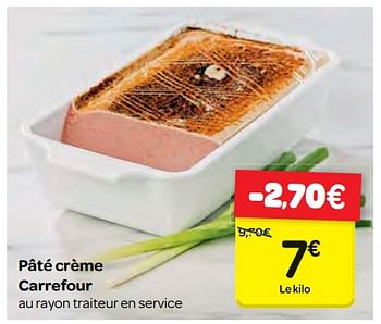 Promotions Pâté crème carrefour - Produit maison - Carrefour  - Valide de 14/02/2018 à 19/02/2018 chez Carrefour