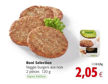 Promotions Boni selection veggie burgers aux noix - Boni - Valide de 14/02/2018 à 27/02/2018 chez Colruyt