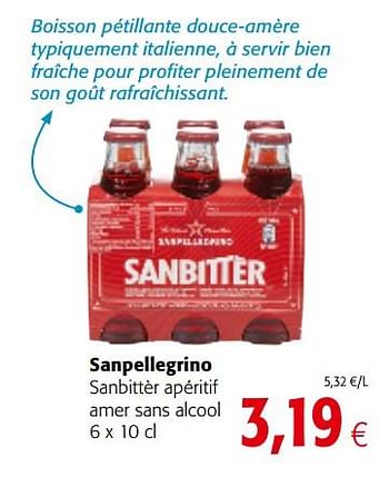 Promotions Sanpellegrino sanbittèr apéritif amer sans alcool - Sanpellegrino - Valide de 14/02/2018 à 27/02/2018 chez Colruyt