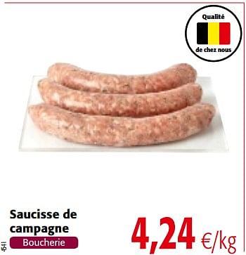 Promotions Saucisse de campagne - Produit maison - Colruyt - Valide de 14/02/2018 à 27/02/2018 chez Colruyt