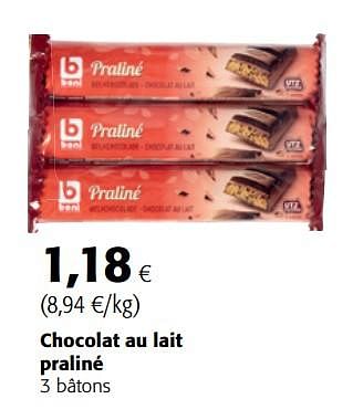 Promotions Boni selection chocolat au lait praliné - Boni - Valide de 14/02/2018 à 27/02/2018 chez Colruyt