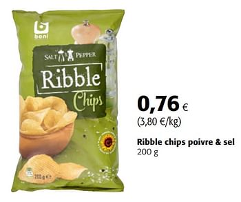 Promotions Boni selection ribble chips poivre + sel - Boni - Valide de 14/02/2018 à 27/02/2018 chez Colruyt