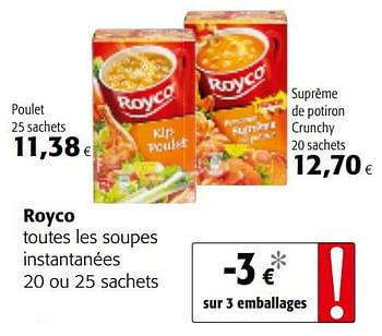 Promotions Royco toutes les soupes instantanées - Royco - Valide de 14/02/2018 à 27/02/2018 chez Colruyt