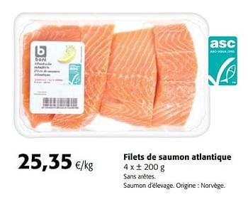 Promotions Boni selection filets de saumon atlantique - Boni - Valide de 14/02/2018 à 27/02/2018 chez Colruyt
