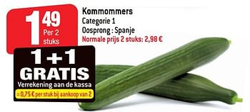 Promoties Komkommers - Huismerk - Smatch - Geldig van 21/02/2018 tot 27/02/2018 bij Smatch