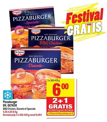Promoties Pizzaburger dr.oetker - Dr. Oetker - Geldig van 21/02/2018 tot 27/02/2018 bij Match