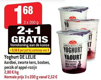 Promoties Yoghurt de lelie - De Lelie - Geldig van 21/02/2018 tot 27/02/2018 bij Smatch