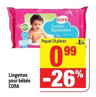 Promoties Lingettes pour bébés cora - Huismerk - Match - Geldig van 21/02/2018 tot 27/02/2018 bij Match