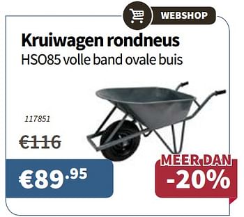Promoties Kruiwagen rondneus hso85 volle band ovale buis - Huismerk - Cevo - Geldig van 15/02/2018 tot 28/02/2018 bij Cevo Market