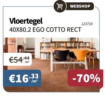 Promoties Vloertegel ego cotto rect - Huismerk - Cevo - Geldig van 15/02/2018 tot 28/02/2018 bij Cevo Market