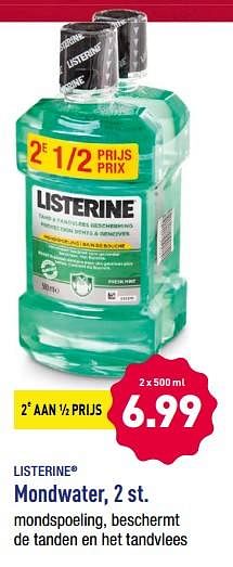 Promoties Listerine mondwater - Listerine - Geldig van 19/02/2018 tot 24/02/2018 bij Aldi