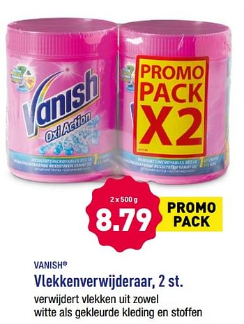 Promoties Vanish vlekkenverwijderaar - Vanish - Geldig van 19/02/2018 tot 24/02/2018 bij Aldi
