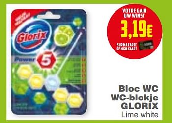 Promoties Bloc wc wc-blokje glorix lime white - Glorix - Geldig van 20/02/2018 tot 26/02/2018 bij Cora