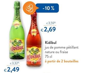 Promoties Kidibul jus de pomme pétillant nature ou fraise - Kidibul - Geldig van 14/02/2018 tot 27/02/2018 bij OKay