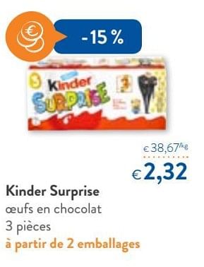 Promoties Kinder surprise oeufs en chocolat - Kinder - Geldig van 14/02/2018 tot 27/02/2018 bij OKay