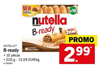 Promotions B-ready - Nutella - Valide de 26/02/2018 à 03/03/2018 chez Lidl