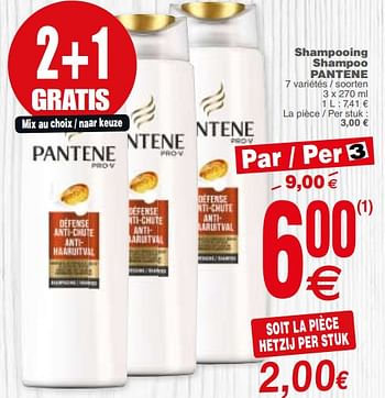 Promotions Shampooing shampoo pantene - Pantene - Valide de 20/02/2018 à 26/02/2018 chez Cora