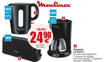 Promoties Moulinex toaster ls160811 - Moulinex - Geldig van 20/02/2018 tot 05/03/2018 bij Cora