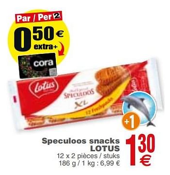Promoties Speculoos snacks lotus - Lotus Bakeries - Geldig van 20/02/2018 tot 26/02/2018 bij Cora