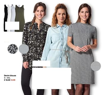 Promoties Denim blouse - Huismerk - Wibra - Geldig van 19/02/2018 tot 03/03/2018 bij Wibra
