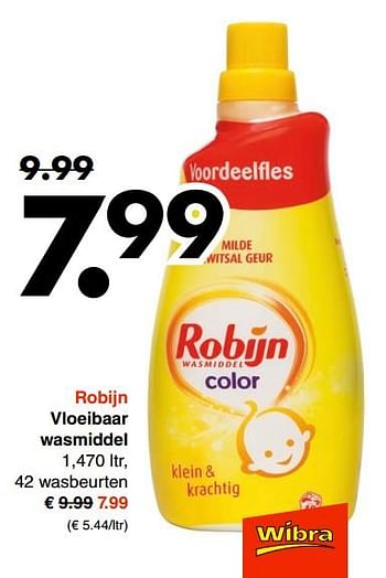 Promoties Robijn vloeibaar wasmiddel - Robijn - Geldig van 19/02/2018 tot 03/03/2018 bij Wibra