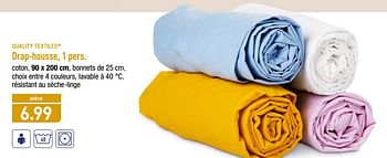 Promotions Quality textiles drap-housse - Quality Textiles - Valide de 19/02/2018 à 24/02/2018 chez Aldi