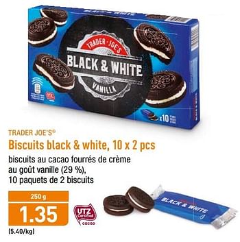 Promotions Trader joe`s biscuits black + white - TRADER JOE’S - Valide de 19/02/2018 à 24/02/2018 chez Aldi