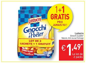 Promotions Lustucru gnocchi à poêler - Lustucru - Valide de 20/02/2018 à 25/02/2018 chez Intermarche