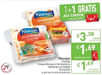 Promotions Pâturages fromage - Paturages - Valide de 20/02/2018 à 25/02/2018 chez Intermarche