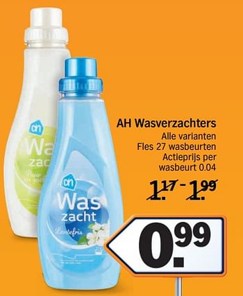 Promoties Ah wasverzachters - Huismerk - Albert Heijn - Geldig van 19/02/2018 tot 25/02/2018 bij Albert Heijn