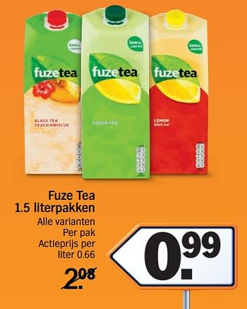 Promotions Fuze tea 1.5 literpakken - FuzeTea - Valide de 19/02/2018 à 25/02/2018 chez Albert Heijn